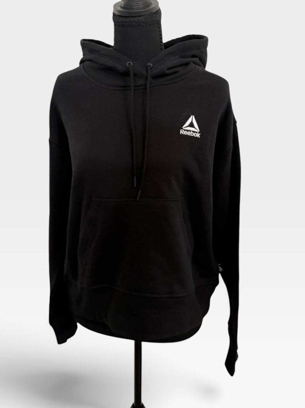 Reebok Black Hoodie with White Logo